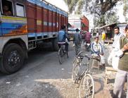 camions bloqués par grève