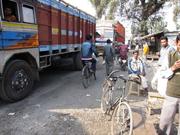 camions bloqus par grve