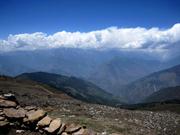 les Anapurna dans les nuages